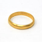 Vintage 24k Gold Band - Retro Dated High Karat Yellow Gold Unadorned Ring - Vintage 1940s Era Size 5 1/2 Unisex Wedding Fine 3 mm Jewelry