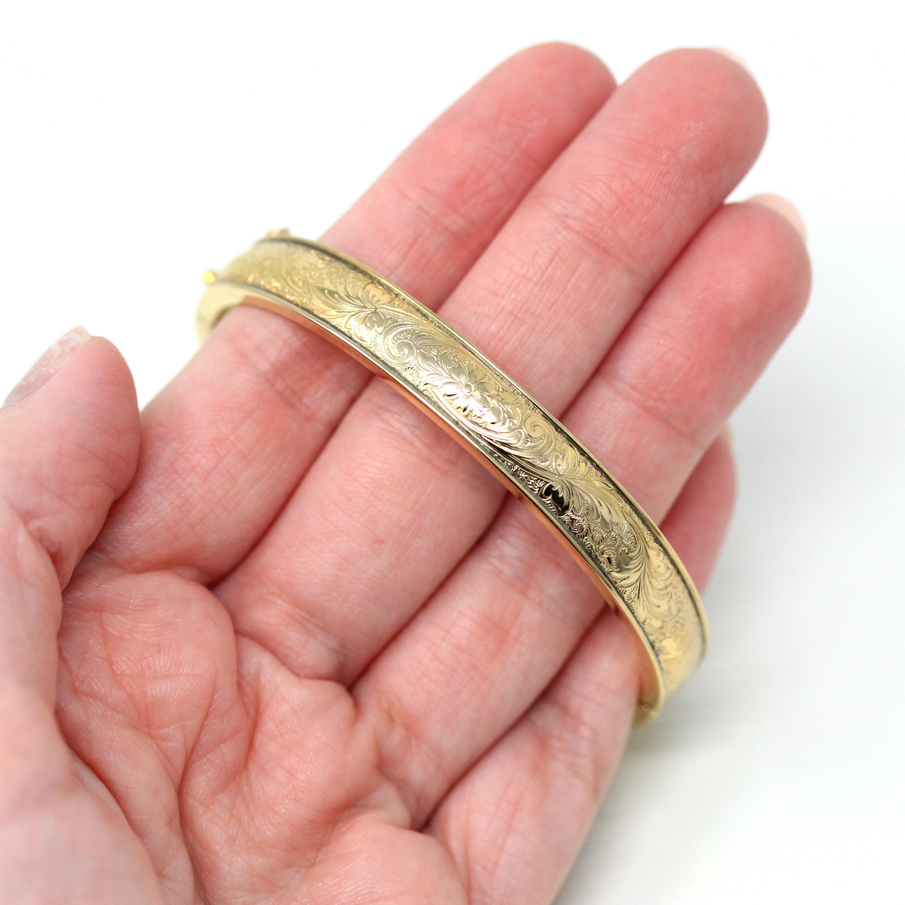 Gold Filled Pattern Bangles // Gold Filled Stack Bracelet, 12kt Gold Bangles, Stackable on sale Bangles,