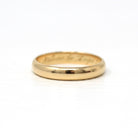 Vintage Wedding Band - Retro 14k Yellow Gold Unadorned 4 mm Men's Ring - Vintage Dated 1948 Size 10 Unisex Wedding Statement Jewelry