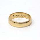 Dated 1867 Band - Victorian 18k Yellow Gold Engraved "Amelia to William 1867" Ring - Antique Size 7 3/4 Unisex Wedding Fine Vintage Jewelry