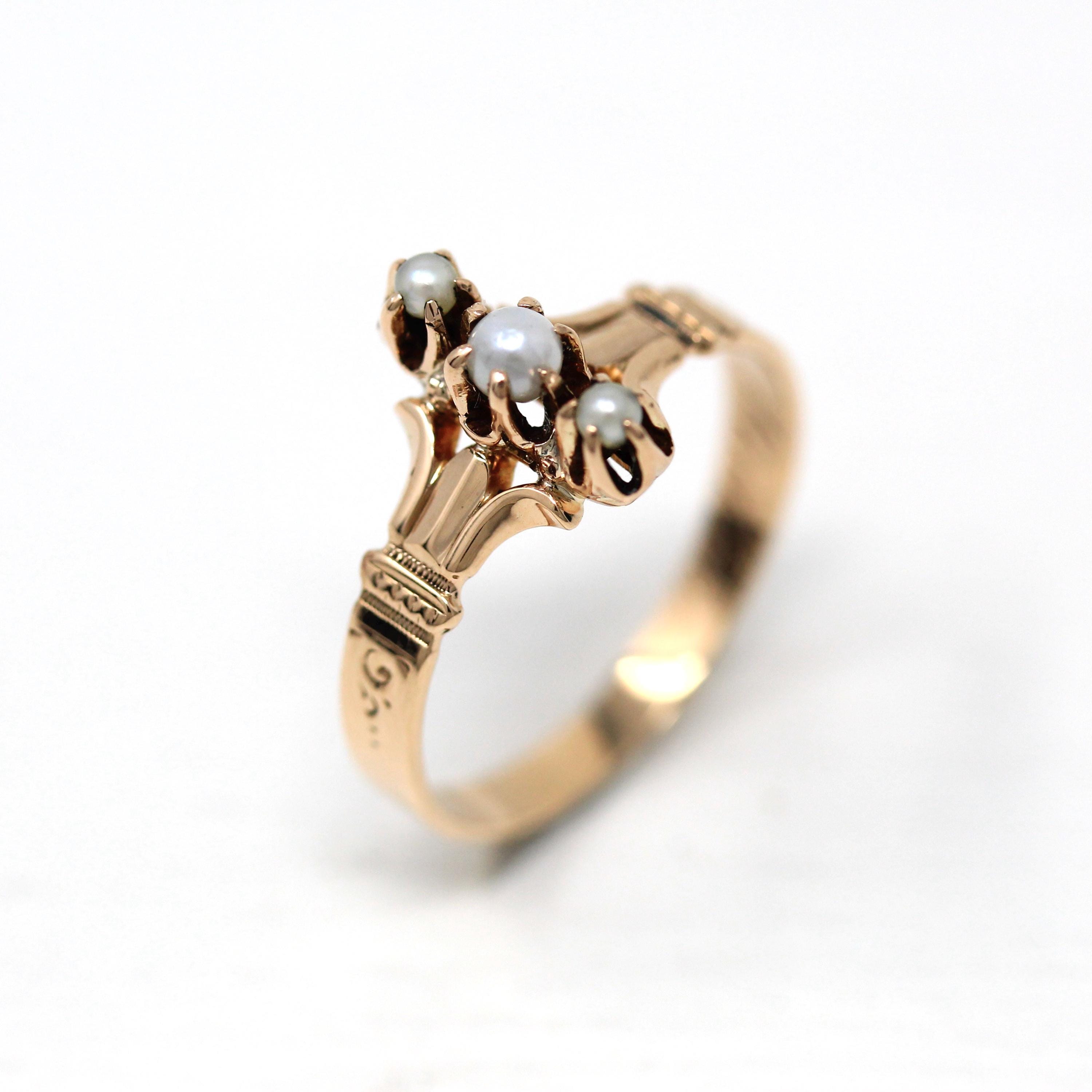 2024 Antique 10k Rose Gold Birthstone Ring