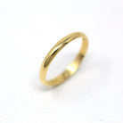 Estate Wedding Band - Vintage 750 18k Yellow Gold Unadorned Simple Plain Ring - Dated "21-07-83" Size 4 3/4 Engraved Letters Fine Jewelry