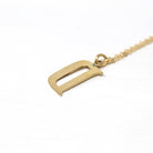 Letter "D" Charm - Modern 10k Yellow Gold Figural Initial Pendant Necklace - Estate Circa 2000s Era Personalized Statement Fine Y2K Jewelry