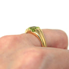 Genuine Peridot Ring - Edwardian 18k Yellow Gold 1.24 CT Green Gemstone - Antique Circa 1910s Era Size 10 1/4 August Birthstone Fine Jewelry