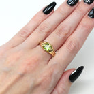 Genuine Peridot Ring - Edwardian 18k Yellow Gold 1.24 CT Green Gemstone - Antique Circa 1910s Era Size 10 1/4 August Birthstone Fine Jewelry