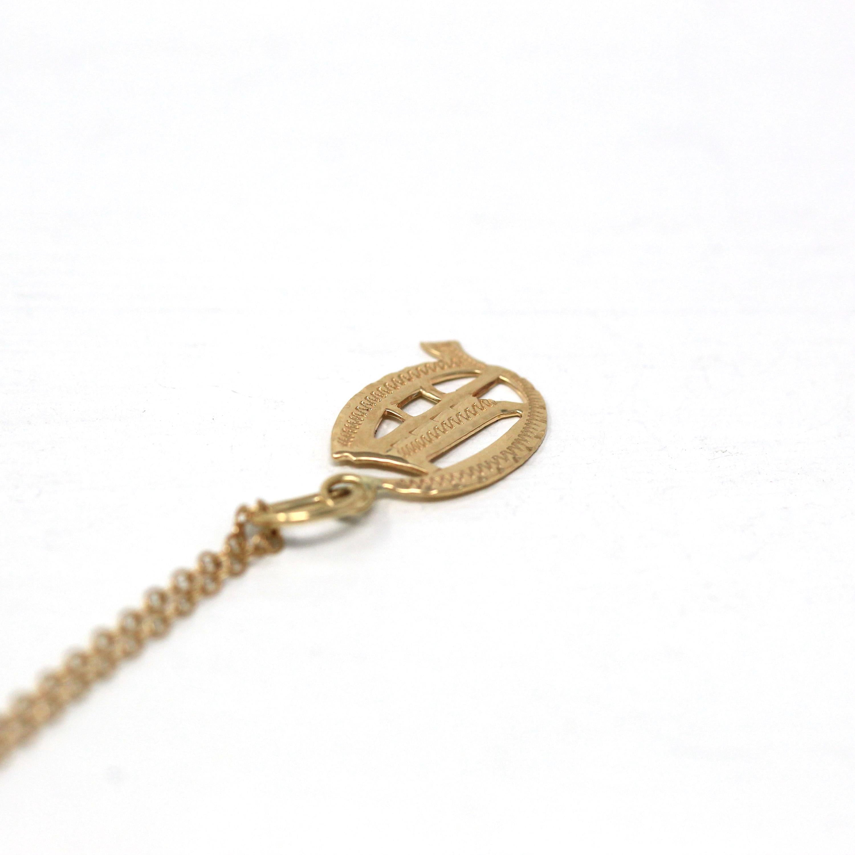 Letter "Q" Charm - Art Deco 10k & 14k Gold Initial Old English Style Pendant Necklace - Vintage Circa 1930s Ostby Barton Fine Jewelry