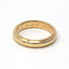 Dated 1964 Band - Retro 14k Yellow Gold Engraved "M.A.A. to R.J.G. 9-24-64" Ring - Vintage Size 10 Statement Fine Milgrain Wedding Jewelry