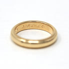 Dated 1964 Band - Retro 14k Yellow Gold Engraved "M.A.A. to R.J.G. 9-24-64" Ring - Vintage Size 10 Statement Fine Milgrain Wedding Jewelry