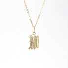 Letter "W" Charm - Art Deco 10k & 14k Gold Initial Old English Style Pendant Necklace - Vintage Circa 1930s Ostby Barton Fine Jewelry