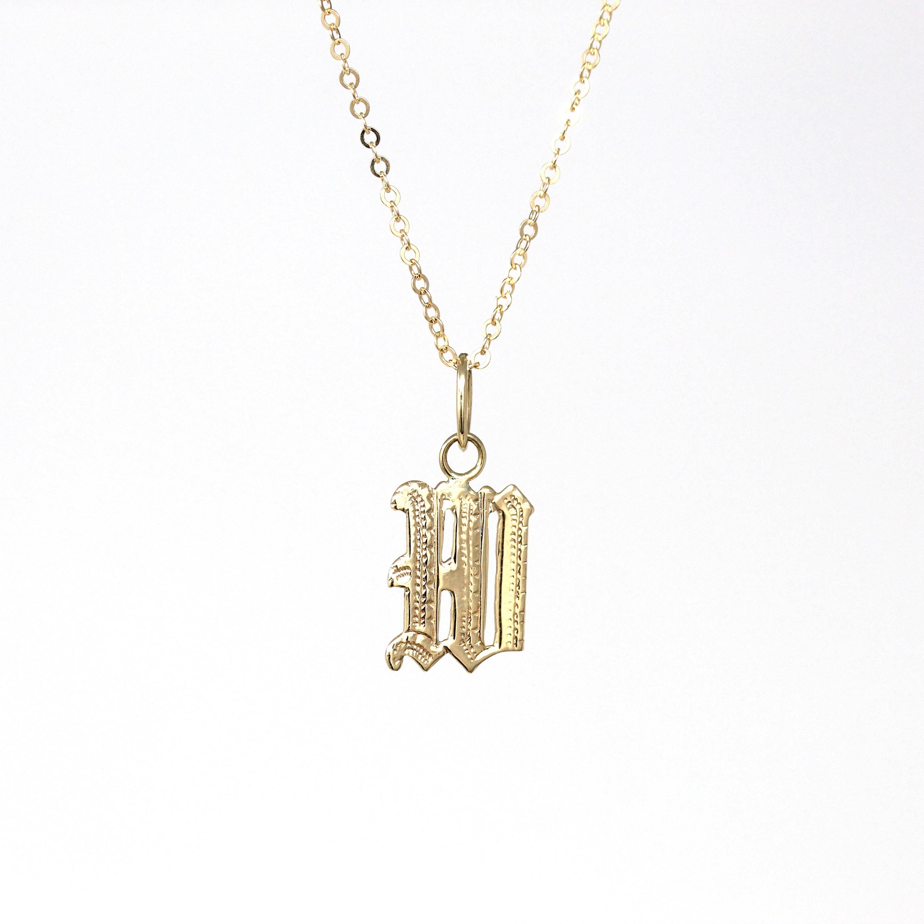 Letter "W" Charm - Art Deco 10k & 14k Gold Initial Old English Style Pendant Necklace - Vintage Circa 1930s Ostby Barton Fine Jewelry