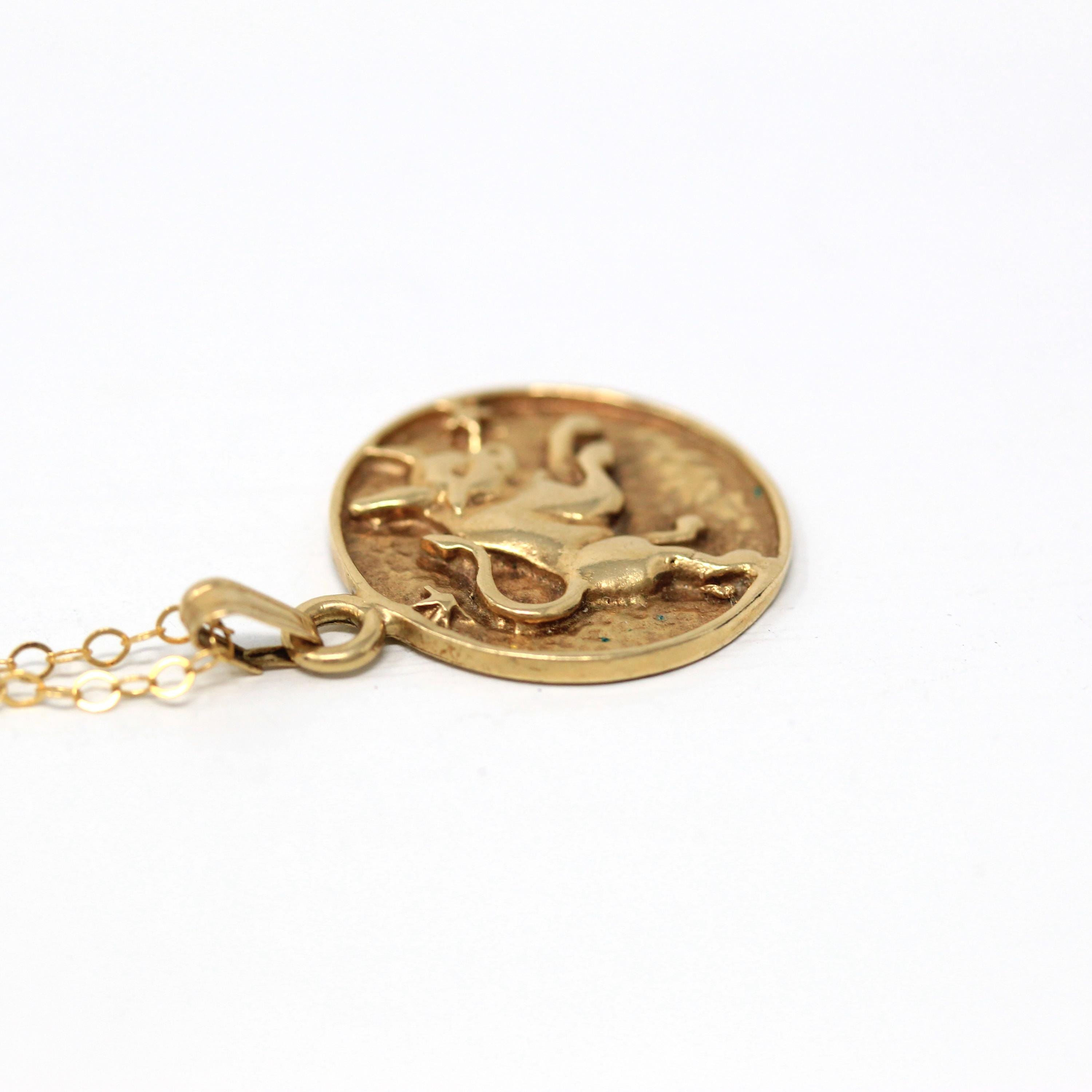 Vintage Solid 10K Yellow sale Gold Taurus Charm