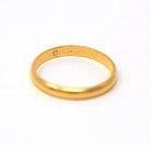 Vintage 24k Gold Band - Retro Dated High Karat Yellow Gold Unadorned Ring - Vintage 1940s Era Size 9 1/4 Unisex Wedding Fine 3 mm Jewelry