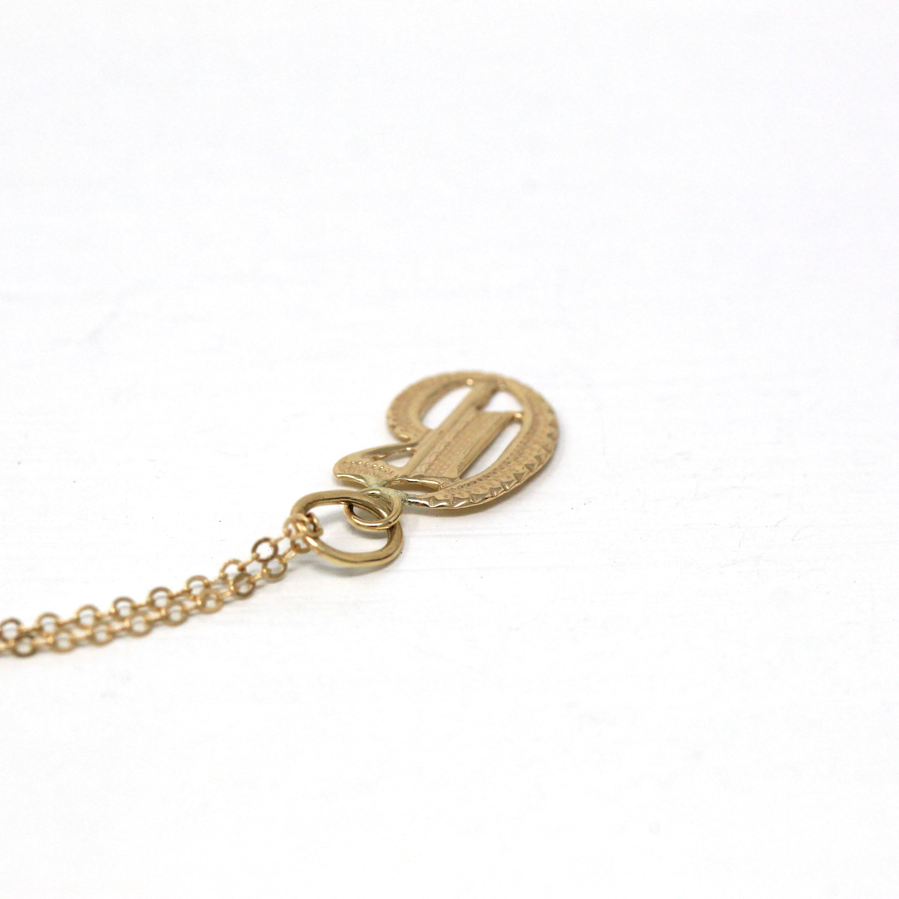 Letter "G" Charm - Art Deco 10k & 14k Gold Initial Old English Style Pendant Necklace - Vintage Circa 1930s Ostby Barton Fine Jewelry