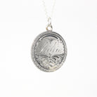 Antique Love Token - Victorian Era .900 Silver Engraved Name Lillie Pendant Necklace - Dated 1876 Liberty Seated Quarter Currency Jewelry