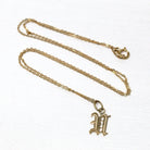 Letter "U" Charm - Art Deco 10k & 14k Gold Initial Old English Style Pendant Necklace - Vintage Circa 1930s Ostby Barton Fine Jewelry