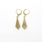 Estate Statement Earrings - Modern 585 14k Yellow Gold Teardrop Geometric Design Lever Back - Circa 1990's Era New Old Stock Fine Jewelry