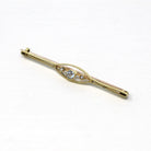 Genuine Aquamarine Brooch - Antique Edwardian 15k Yellow Gold Light Blue Gem & Seed Pearl - Circa 1910s Era March Birthstone Fine Jewelry