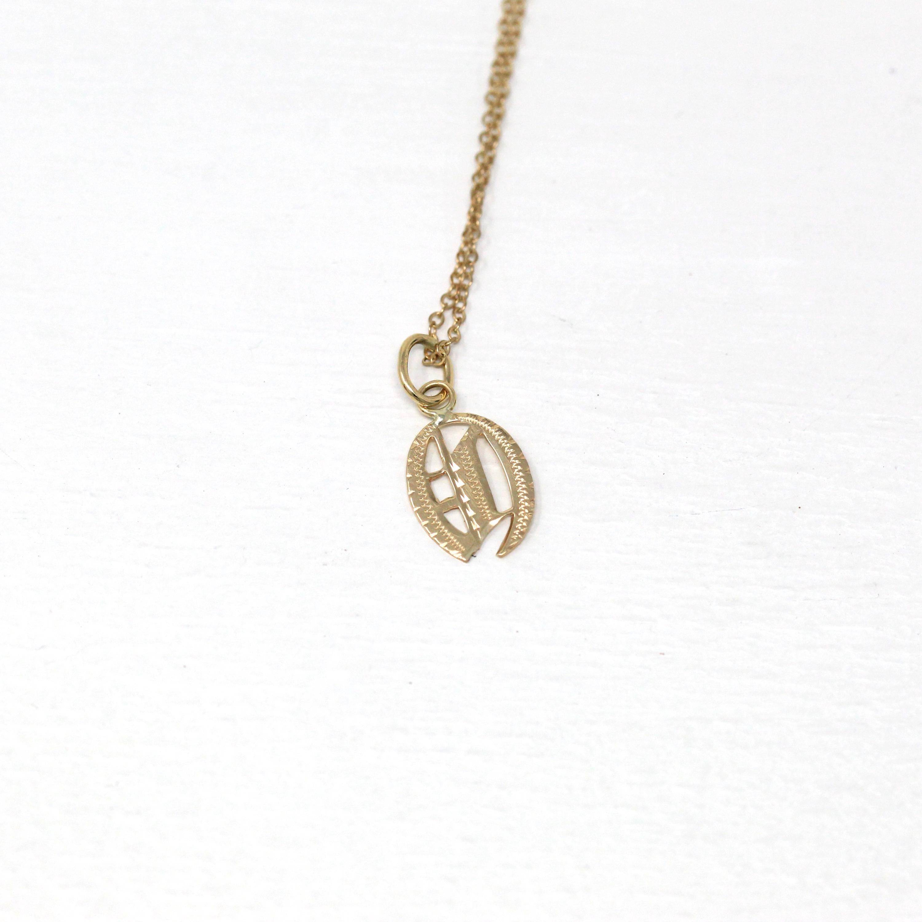 Letter "O" Charm - Art Deco 10k & 14k Gold Initial Old English Style Pendant Necklace - Vintage Circa 1930s Ostby Barton Fine Jewelry