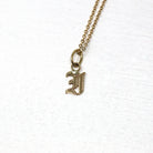 Small Letter "I" Charm - Art Deco 10k & 14k Gold Initial Old English Style Pendant Necklace - Vintage Circa 1930s Ostby Barton Fine Jewelry