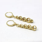 Chain Link Earrings - Modern 585 14k Yellow Gold Cable Circles Design Lever Back - Circa 1990s Era New Old Stock Fine Statement 90s Jewelry