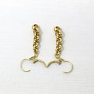 Chain Link Earrings - Modern 585 14k Yellow Gold Cable Circles Design Lever Back - Circa 1990s Era New Old Stock Fine Statement 90s Jewelry