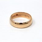 Antique Wedding Band - Edwardian 18k Rose Gold Engraved "B.C. to K.O.C." Ring - Circa 1900s Era Size 10 Stacking Unisex Fine Men's Jewelry