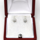 Genuine Diamond Earrings - Modern 14k White Gold .24 CTW Gemstones Pierced Posts Studs - Estate Push Backs April Birthstone Fine Gem Jewelry