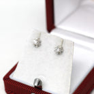 Genuine Diamond Earrings - Modern 14k White Gold .24 CTW Gemstones Pierced Posts Studs - Estate Push Backs April Birthstone Fine Gem Jewelry