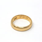 Dated 1903 Band - Edwardian 18k Yellow Gold Engraved Initials Letters Ring - Dated March 23rd Size 6 Stacking Fine Wedding Unisex Jewelry