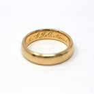 Dated 1903 Band - Edwardian 18k Yellow Gold Engraved Initials Letters Ring - Dated March 23rd Size 6 Stacking Fine Wedding Unisex Jewelry