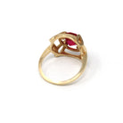 Created Ruby Ring - Vintage Retro 10k Yellow Gold Red July Birthstone - Circa 1960s Era Size 6 1/2 New Old Stock 60s Target Fine Jewelry