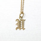 Letter "U" Charm - Art Deco 10k & 14k Gold Initial Old English Style Pendant Necklace - Vintage Circa 1930s Ostby Barton Fine Jewelry