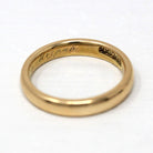 Dated 1914 Band - Edwardian 14k Yellow Gold Engraved "Pete to Pearl Oct. 7 14. Mizpah" Ring - Antique Size 8 Stacking Fine Wedding Jewelry