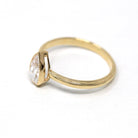 Pear Diamond Ring - 14k Yellow Gold Bezel Set .81 CT Teardrop Cut Gem - Vintage Estate Fine Solitaire Size 7 Fine GIA Report Jewelry