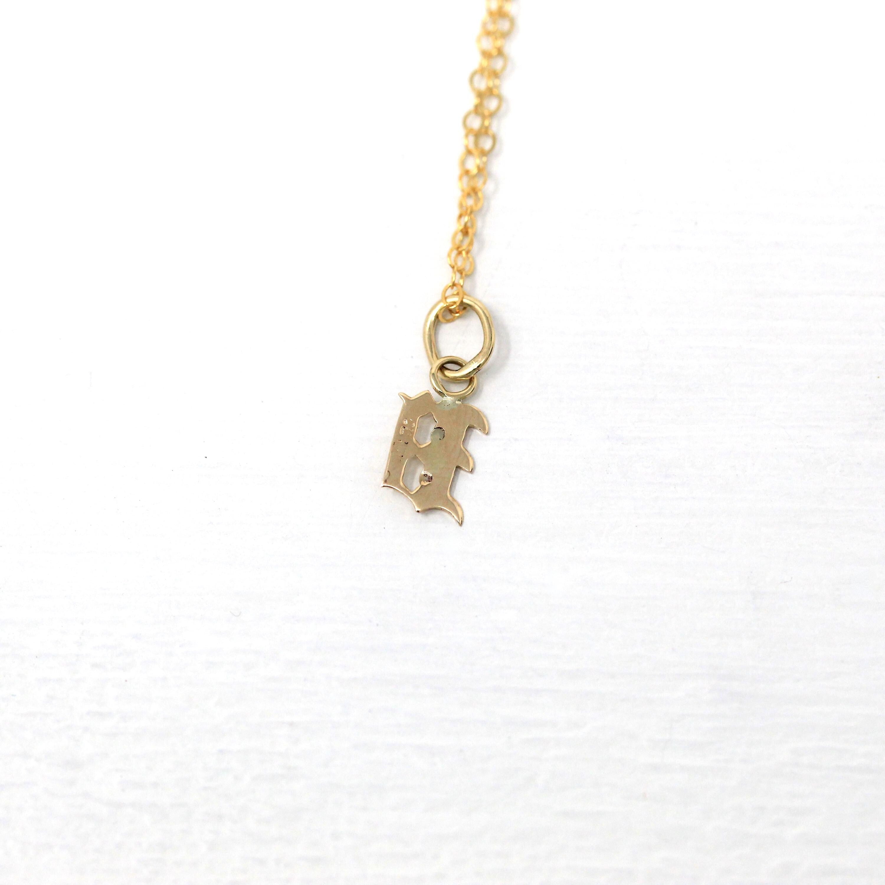 Gold Letter "D" Charm - Art Deco 10k & 14k Gold Initial Old English Style Pendant Necklace - Vintage Circa 1930s Ostby Barton Fine Jewelry