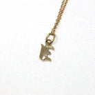 Small Letter "I" Charm - Art Deco 10k & 14k Gold Initial Old English Style Pendant Necklace - Vintage Circa 1930s Ostby Barton Fine Jewelry