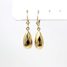 Faceted Teardrop Earrings - Modern 14k Yellow Gold Geometric Design Lever Back - Circa 1990's Era New Old Stock Fine Michael Anthony Jewelry