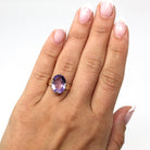 Genuine Amethyst Ring - Antique Victorian Era 10k Yellow Gold Oval Purple 4.77 Ct Gem - Circa 1890s Size 6 February Birthstone Fine Jewelry