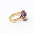 Genuine Amethyst Ring - Antique Victorian Era 10k Yellow Gold Oval Purple 4.77 Ct Gem - Circa 1890s Size 6 February Birthstone Fine Jewelry