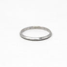 Dated 1976 Band - Vintage 14k White Gold Engraved "RLY to CAH 5-8-76" Ring - Retro Circa 1970s Era Size 8 Unisex Wedding Fine Brogan Jewelry