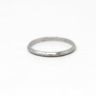 Dated 1976 Band - Vintage 14k White Gold Engraved "RLY to CAH 5-8-76" Ring - Retro Circa 1970s Era Size 8 Unisex Wedding Fine Brogan Jewelry