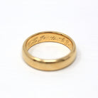 Dated 1903 Band - Edwardian 18k Yellow Gold Engraved Initials Letters Ring - Dated March 23rd Size 6 Stacking Fine Wedding Unisex Jewelry