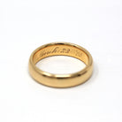 Dated 1903 Band - Edwardian 18k Yellow Gold Engraved Initials Letters Ring - Dated March 23rd Size 6 Stacking Fine Wedding Unisex Jewelry