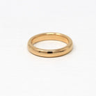 Antique Wedding Band - Edwardian 14k Rosy Yellow Gold Polished Rounded Ring - Circa 1910s Size 5 1/4 Stacking Fine Bridal Wedding Jewelry