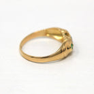 Antique Gem Band - Victorian 18k Yellow Gold Genuine Emerald & Diamond Ring - Vintage English Hallmarked 1918 Size 6 Fine Jewelry