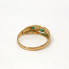 Antique Gem Band - Victorian 18k Yellow Gold Genuine Emerald & Diamond Ring - Vintage English Hallmarked 1918 Size 6 Fine Jewelry